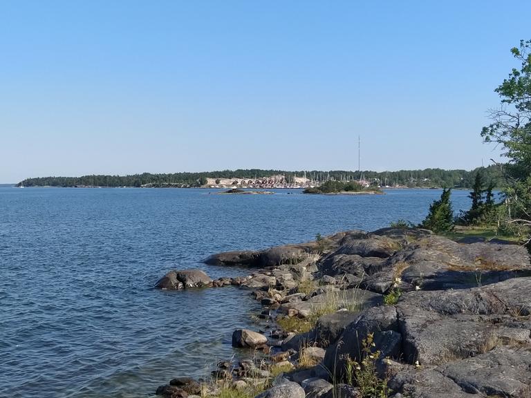 Looking back towards the marina